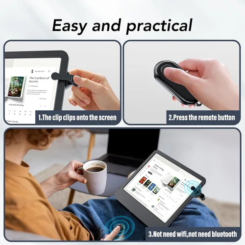 Miniatura 5 de Volteador de página con control remoto para Kindle Paperwhite, Oasis, Kobo eReaders, accesorios de volteador de página para Kindle, compatible
