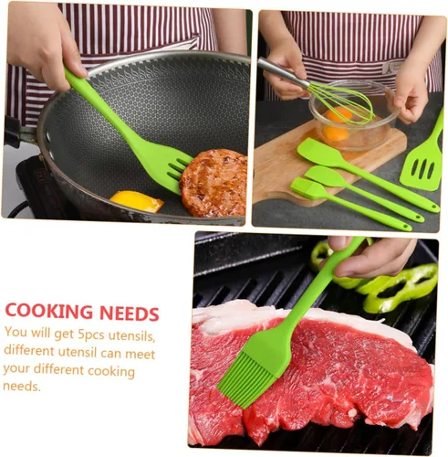 Miniatura 3 de Juego de utensilios de cocina de silicona, resistentes al calor, antiadherentes, con espátula, espátula, raspadores para hornear y cocinar