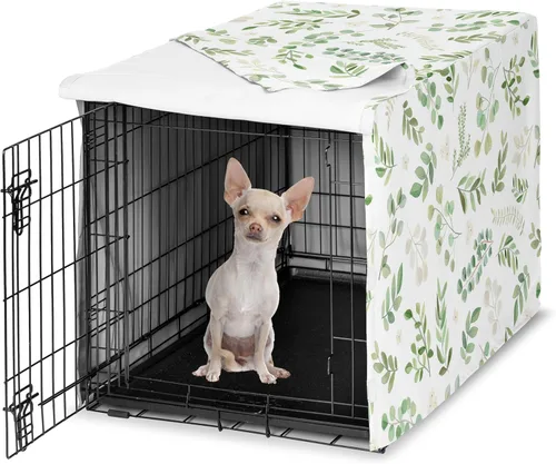 Miniatura 31 de Sweet Jojo Designs Cubierta para jaula de perro de 36 pulgadas (Boho Floral Rosa/Gris) para niñas, cubierta para perrera