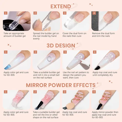 Miniatura 7 de Gel de uñas sólido constructor, 2.16 oz de gran capacidad, transparente, 3D, para esculpir uñas, gel duro para uñas, arte no pegajoso para tallar