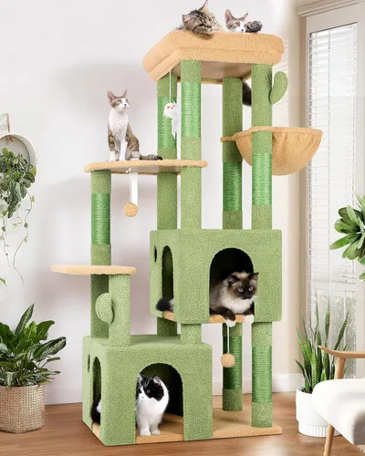 Miniatura 11 de Globlazer Torre de Gato para Gatos de Interior, Árboles de Gato de Alta Resistencia para Gatos Grandes Gatos Adultos Grandes Torre de Gato Maine