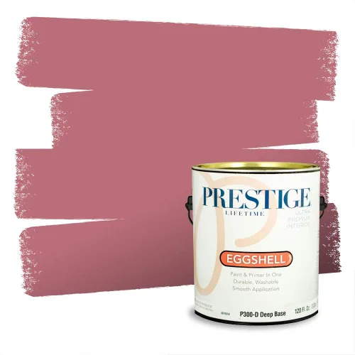 Miniatura 536 de Prestige Paints Pintura exterior e imprimación en uno, 1 galón, plano, coincidencia comparable de Valspar* Amber Rose*