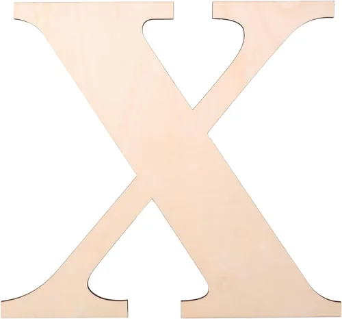 Miniatura 28 de Letra de madera de 12 pulgadas, letras de madera para decoración de pared, letras de madera en blanco sin terminar de 1/5 pulgadas para decoración