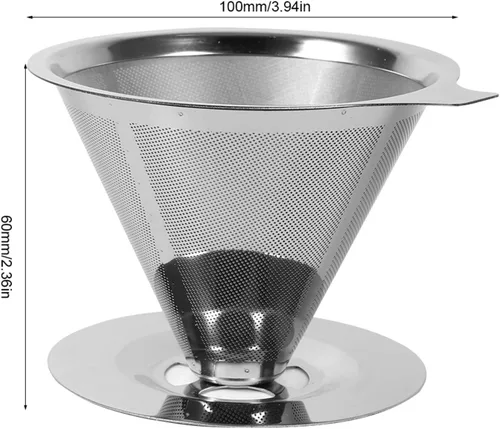 Miniatura 5 de Vierta sobre la taza de la cafetera, acero inoxidable verter sobre el gotero de café, verter sobre el filtro de doble capa de malla de la taza