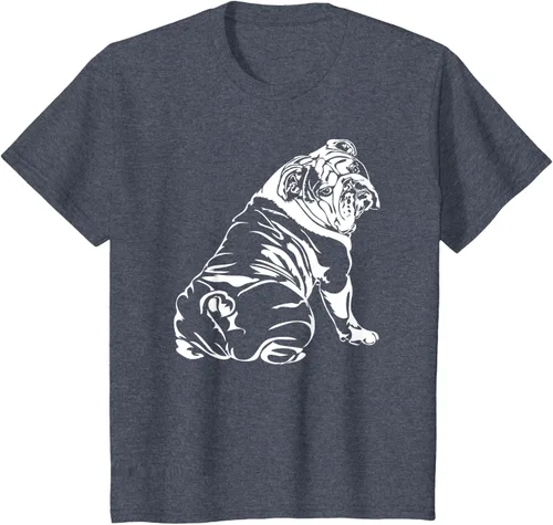 Miniatura 90 de Gracioso Bulldog Inglés playera perro Hund playera regalo, Azul (Heather blue)
