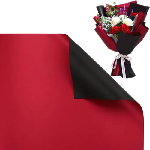 NatureMan 20 hojas de papel de regalo de flores de doble cara, papel de regalo impermeable para el día de San Valentín, suministros de floristería