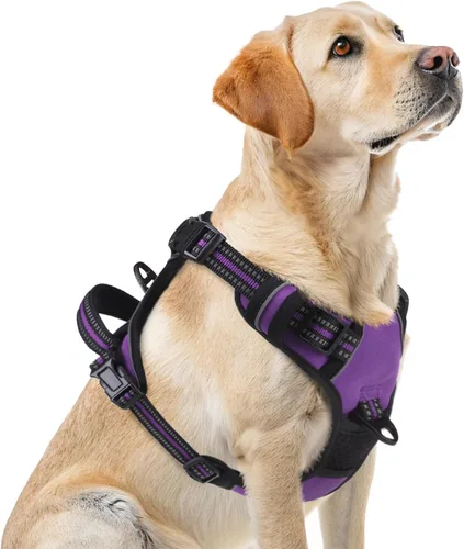 Miniatura 10 de PUPTECK Arnés para perro sin tirones para perros grandes, arnés para perro ajustable reflectante con mango de fácil control, arnés para mascotas