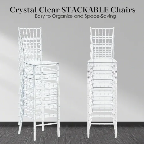 Miniatura 8 de Sillas Chiavari de acrílico transparente, juego de 4 sillas de comedor modernas, sillas fantasma para eventos de decoración para bodas, fiestas