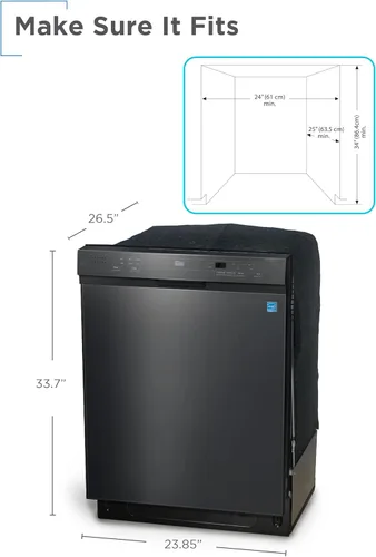 Miniatura 8 de BLACK+DECKER Lavavajillas empotrado de 24 pulgadas, capacidad para 12 cubiertos con tina de acero inoxidable, lavavajillas con 6 programas