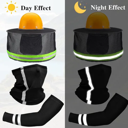 Miniatura 2 de SATINIOR 8 unidades de sombrero duro de ala completa para el sol, protección solar, protección para el cuello, polaina para el cuello, bufanda