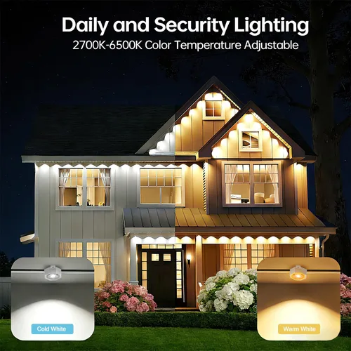 Miniatura 6 de Luz exterior permanente de 50 pies con 36 luces LED, luces de tejado inteligentes RGB que cambian de color, luces exteriores impermeables
