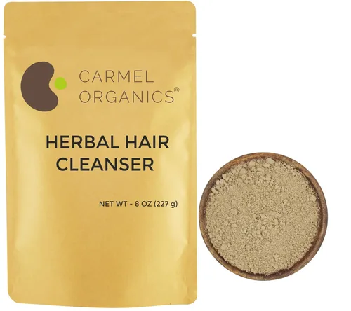CARMEL ORGANICS Limpiador de cabello a base de hierbas (8 onzas), mezcla única de soapnut, shikakai, amla y aloevera en polvo, 100% natural, sin