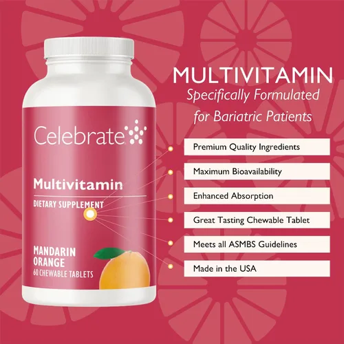 Miniatura 2 de Celebrate Vitamins Bariatric Multivitamínico masticable, sin hierro, suplemento de gastrectomía postgástrica y gastrectomía de manga para hombres