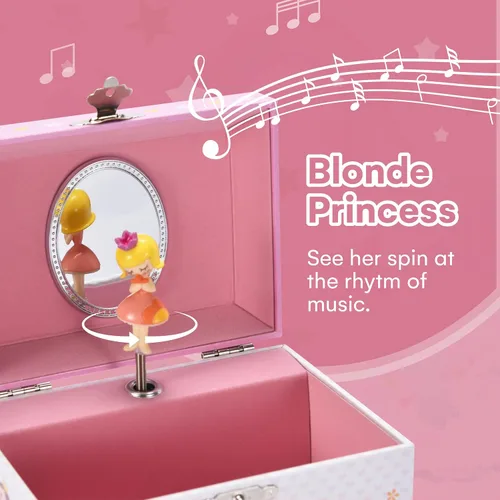Miniatura 2 de Jewelkeeper Joyero para niñas Joyero para niñas Joyero para niñas de 6 a 8 años Joyero musical de princesa rubia, The Beautiful Dreamer Tune