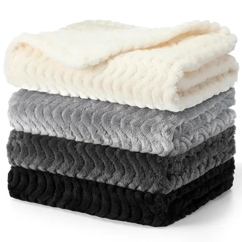 Miniatura 23 de Frienda Manta mullida para bebé, 4 piezas, manta mullida para niños y niñas, suave y cálida para bebés, recién nacidos, suministros de cama
