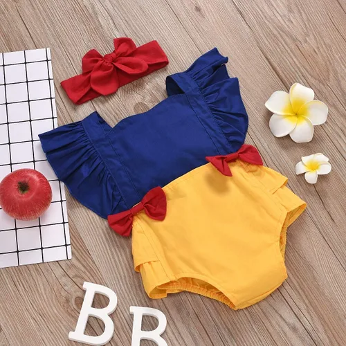 Miniatura 8 de Mameluco para niñas recién nacidas ropa de verano para cosplay de color blanco nieve