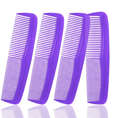 Soft 'N Style Cuidado del cabello, 4 paquetes de peines irrompibles - peine para hombres/peine de dientes finos/peines para cabello Púrpura