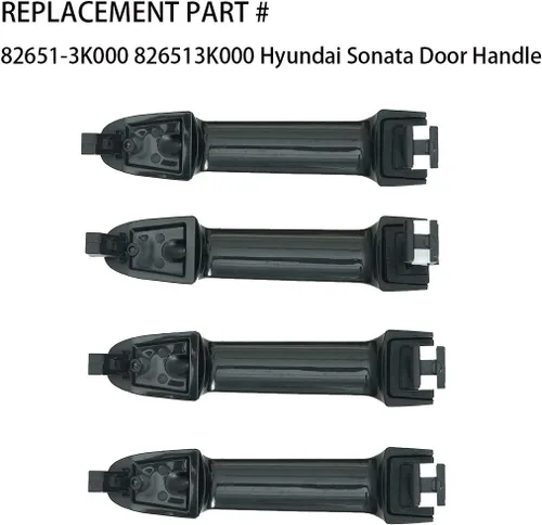 Miniatura 4 de Manija de puerta compatible con Hyundai Sonata 2005 2006 2007 2008 2009 2010 82651-3K000 826513K000 exterior exterior negro delantero lado