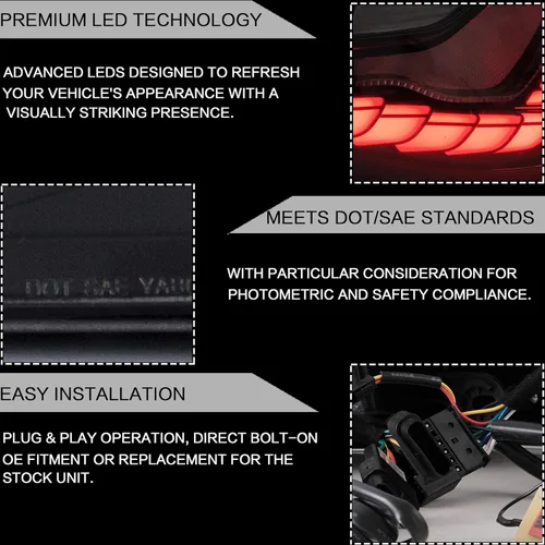 Miniatura 3 de VLAND Conjunto de luces traseras OLED para BMW M3 / Serie 3 F30 F35 F80 Sedan 6ª generación 2012-2018, lámpara trasera mejorada con escamas de 13-18