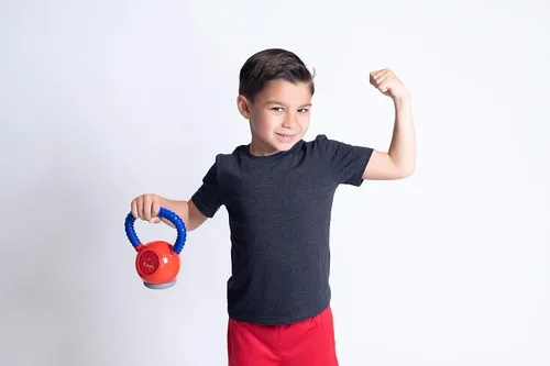 Miniatura 5 de WOD Toys Kettle Kid - Pesa rusa roja, segura y duradera, juguete de levantamiento de pesas para niños, fitness, gimnasio para niños