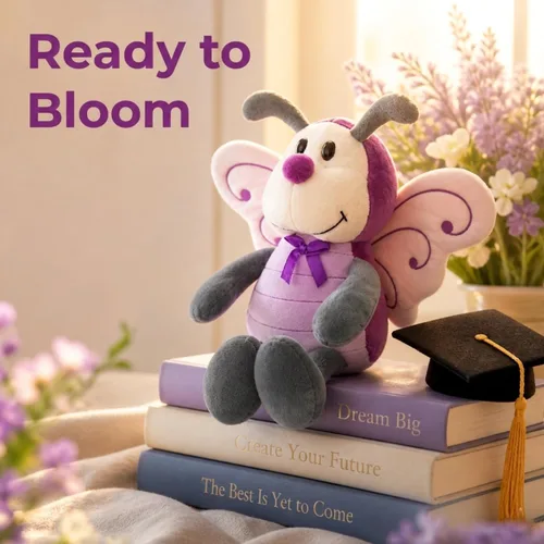 Miniatura 2 de Peluche de mariposa con bolsa de capullo, 12 pulgadas, color morado para niñas pequeñas Soft polyester metamorphosis pretend play toy with