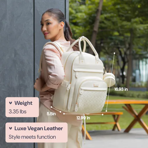 Miniatura 75 de BabbleRoo - Mochila para pañales - Bolso de viaje con artículos esenciales para bebés - Mochila multifunción resistente al agua, bolso de viaje