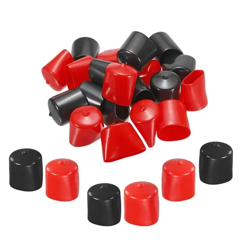 Miniatura 62 de MECCANIXITY 50 unids tapas de goma Surtido de 0.079 in PVC vinilo tornillo rosca protector para tornillo tornillo negro rojo
