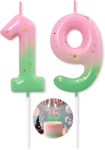 Miniatura 64 de Velas número 2 arcoíris con número 3D de feliz cumpleaños para decoración de fiesta de pastel de cumpleaños, suministros de celebración