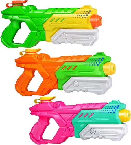 Miniatura 11 de Quanquer Paquete de 3 Pistolas de Agua para Niños y Adultos - Pistola de Juguete de Agua de 600CC Súper Blaster Empapador de Largo Alcance Alta Azul