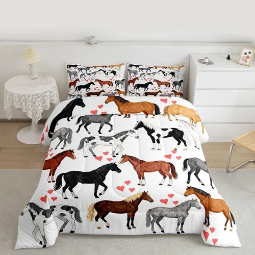 Miniatura 25 de Erosebridal - Juego de funda de edredón con flores de vaca de las Highlands, tamaño Queen, diseño de toro, juego de ropa de cama de ganado vacuno