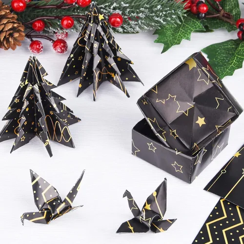 Miniatura 4 de MIAHART Juego de 45 hojas de papel con patrón de Feliz Navidad, 10 diseños, papel decorativo festivo para manualidades de doble cara para hacer