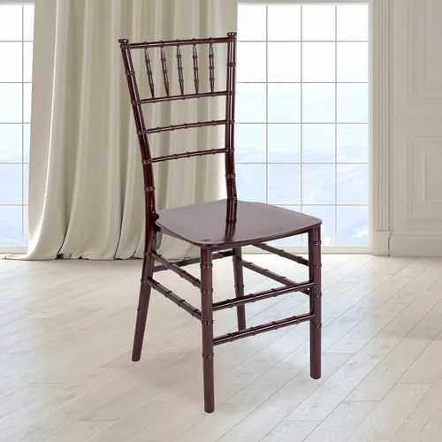 Miniatura 2 de Flash Furniture Silla Chiavari apilable de resina de caoba serie HERCULES