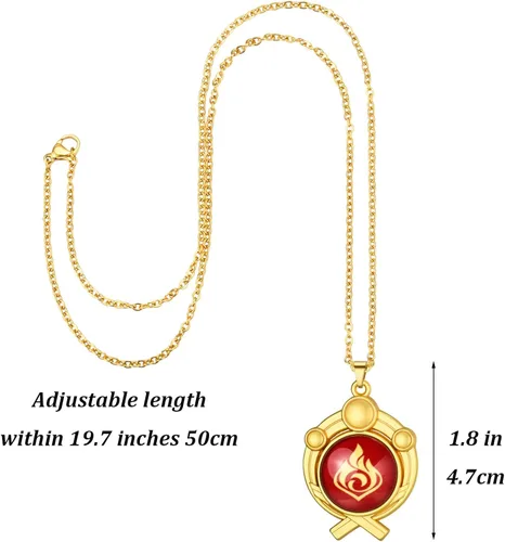 Miniatura 3 de Genshin Vision - Juego de collares con colgante para fanáticos de Genshin Impact Mondstadt Liyue Inazuma Snezhnaya Zinc Sin gemas