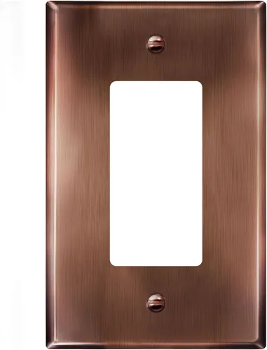 Miniatura 42 de LIDER Placa decorativa de pared de metal para interruptor o receptáculo, cubierta de salida de acero inoxidable, resistente a la corrosión