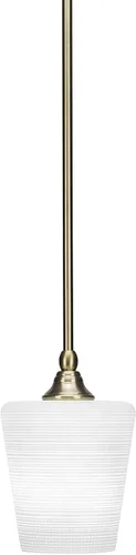 Miniatura 246 de Toltec Lighting Tallo Colgado Mini colgante, acabado de cobre negro, 3.5" cuadrado humo burbuja vidrio