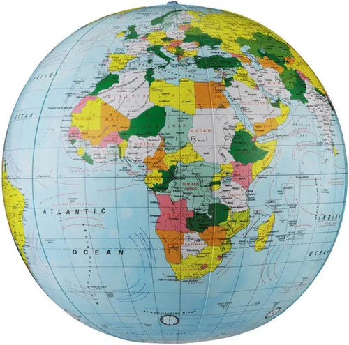 Miniatura 2 de Replogle Globo político inflable, océano azul claro, diámetro de 12 pulgadas