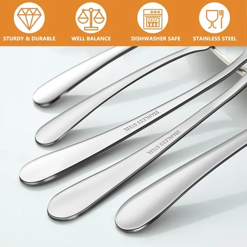 Miniatura 4 de BEWOS Utensilios para Servir, Juego de 20 Piezas Grandes, Cucharas para Servir, Cucharas Ranuradas, Pinzas y Tenedores para Servir, Servidor