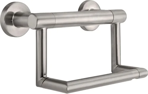 Delta Contemporary (1 paquete) Soporte para papel higiénico con barra de asistencia compatible con ADA, acero inoxidable brillante, capacidad de 136