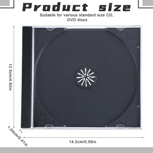Miniatura 3 de LEIFIDE 50 Piezas Caja de Joya para CD de 10.4 mm de Plástico Transparente, Funda Única para DVD, Funda Estándar para CD/DVD para Protección