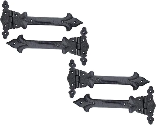 Miniatura 4 de Adonai Hardware Adonijah Bisagra falsa de aluminio para montaje frontal (6.5" x 12 Pack, Negro mate) para puertas de granero, puertas, armarios