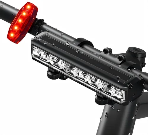 Luces de bicicleta para montar de noche, luz trasera delantera recargable por USB, juego de faros de bicicleta, luz de aluminio, IPX5 impermeable