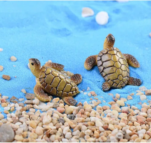10 figuras miniatura de resina de tortuga marina de playa, decoración de pecera, jardín de hadas, casa de muñecas, decoración de paisaje