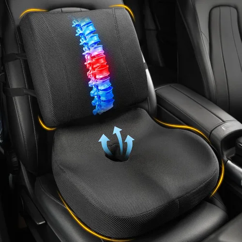 Miniatura 11 de Cojín de asiento de coche: cojín ergonómico de espuma viscoelástica para aliviar el dolor de ciática, almohada de asiento de conducción más grande