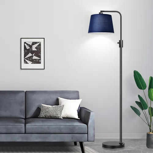 Miniatura 20 de Nintiue Lámpara de pie dorada regulable, bombilla LED Edison de 1000 lm incluida, lámparas de pie de arco para sala de estar con base de mármol