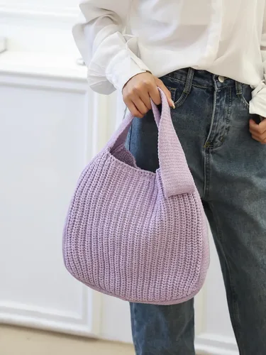 Miniatura 7 de ENBEI Bolsos de hombro para mujer Bolsos de ganchillo Bolso de punto grande Bolso de mano estético para la escuela lindo Bolsas de mano Bolsa