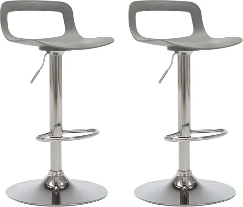 Miniatura 10 de Juego de 2 taburetes de bar, taburetes de bar giratorios de plástico ajustables, taburetes modernos con respaldo abierto y reposapiés, taburetes
