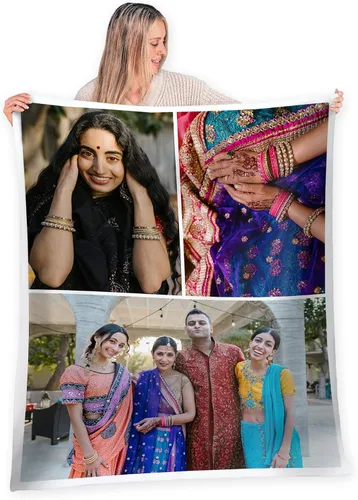 Miniatura 22 de FrameStory Manta personalizada con fotos y texto, totalmente personalizable con tus fotos y mensajes, manta de forro polar suave y suave, 30 x 40