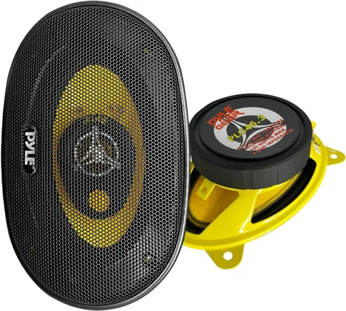 Pyle Sistema de altavoces de tres vías para coche - Pro 4x6 pulgadas 180W 4 ohmios, tweeter medio, componentes de audio de sonido para estéreo de