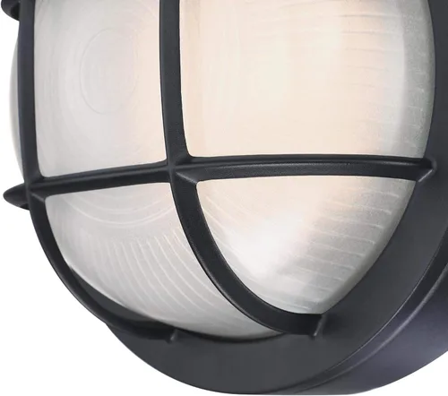 Miniatura 2 de Westinghouse 6114000 Lámpara de pared LED regulable tradicional de una sola luz, acabado negro texturizado, cristal blanco