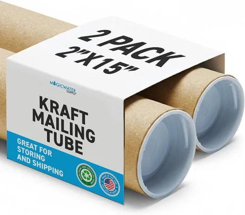 Miniatura 9 de MagicWater Supply Tubo de correo – 2 x 15 pulgadas – Kraft – 1 paquete – para envío y almacenamiento de carteles, artes, manualidades y documentos